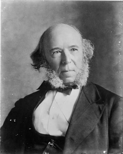 Herbert Spencer (1820-1903) (b/w photo)  de English School
