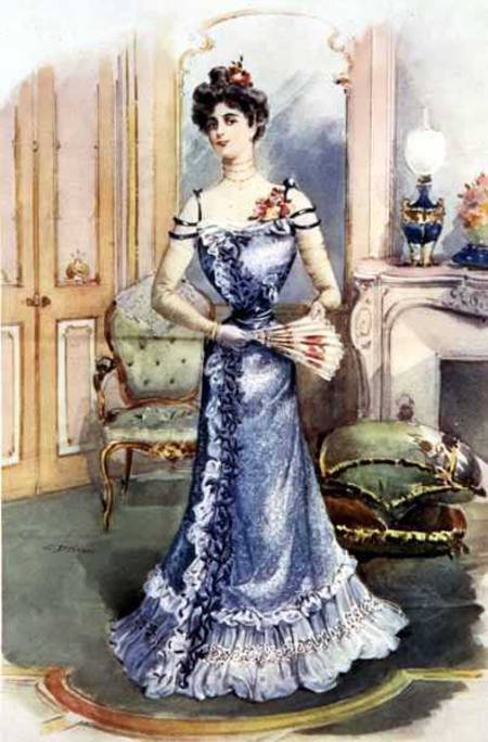 A Lady in her Sitting Room, magazine illustration by C. Drivan de English School