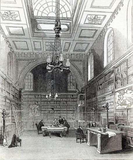 Library of the House of Lords, from ''The Illustrated London News'', 22nd March 1845 de English School