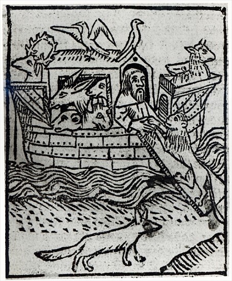 Noah''s Ark, illustration from ''Golden Legend'' compiled Jacobus de Voragine and publishedWilliam C de English School