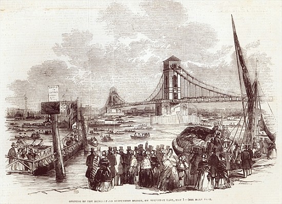 Opening of the Hungerford Suspension Bridge, from ''The Illustrated London News'', 3rd May 1845 de English School