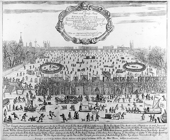The Frost Fair of the winter of 1683-84 on the Thames, with Old London Bridge in the Distance. c.168 de English School
