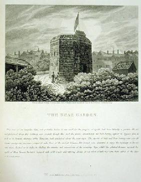 The Bear Garden, after a 17th century drawing of London called 'the Antwerp View'