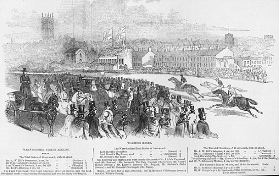 Warwick Races, from ''The Illustrated London News'', 12th April 1845 de English School