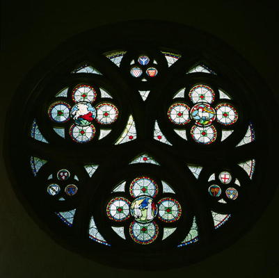 Rose Window (stained glass) de English School, (14th century)