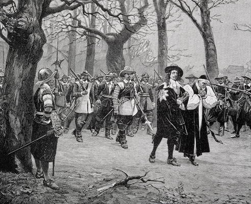King Charles I (1600-49) on the Way to his Execution (engraving) de English School, (19th century)