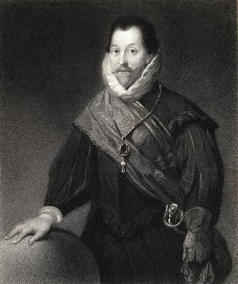 Sir Francis Drake (1540/3-96) from 'The Gallery of Portraits', published 1833 (engraving) de English School, (19th century)