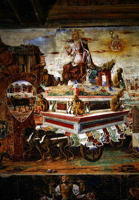 Detail of the Chariot of Maia, from September: The Triumph of Vulcan, from the Room of the Months, 1 de Ercole de Roberti