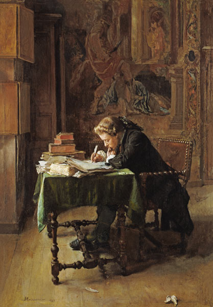 Young Man Writing de Ernest Meissonier