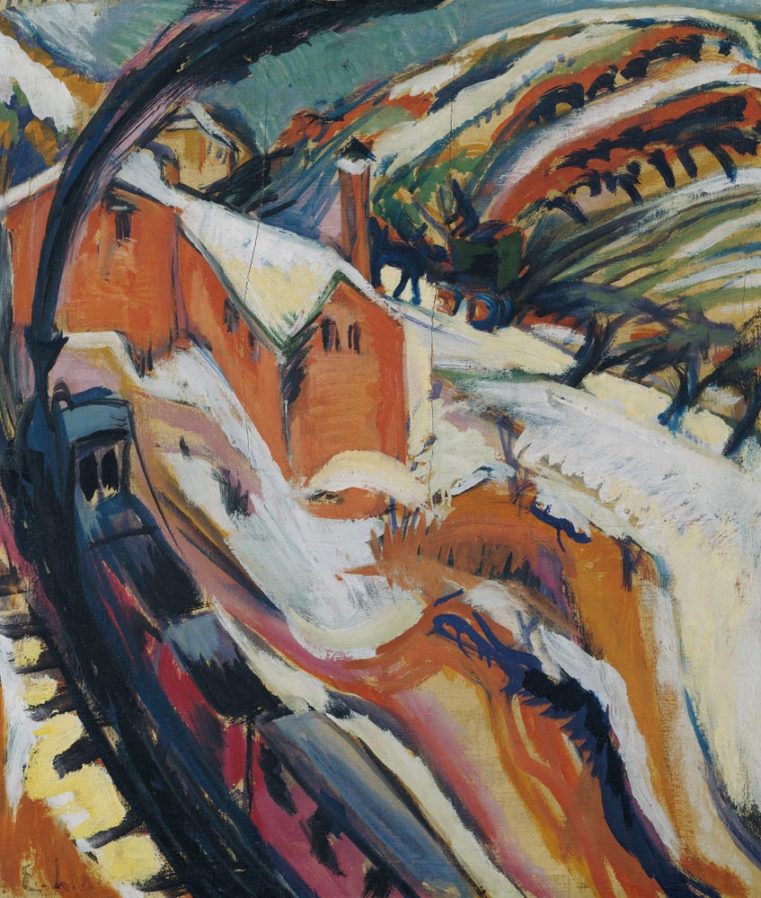 Estación de Königstein bajo la nieve de Ernst Ludwig Kirchner