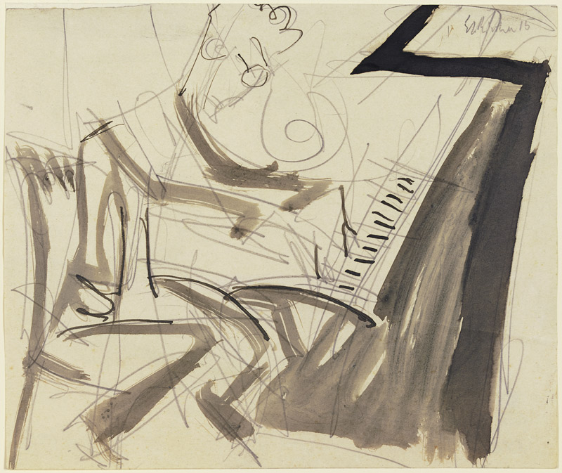 Klemperer at the piano de Ernst Ludwig Kirchner
