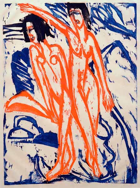 Dos bañistas en la playa de Ernst Ludwig Kirchner