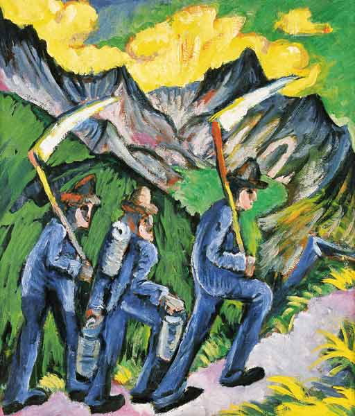 Vida alpina (tríptico) de Ernst Ludwig Kirchner