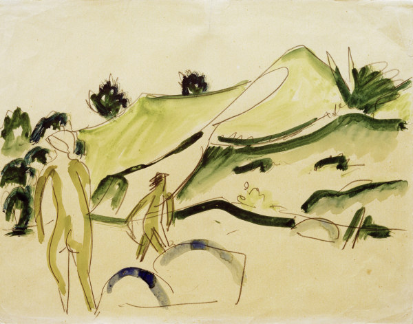 Bañistas en la playa de Ernst Ludwig Kirchner