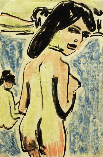 Bañistas en el estanque de Ernst Ludwig Kirchner