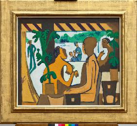 Brown Figures in a Café