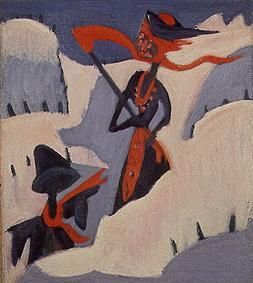 Witch and scarecrow in the snow de Ernst Ludwig Kirchner