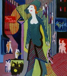 Night woman (woman goes about nightly Strasse) de Ernst Ludwig Kirchner