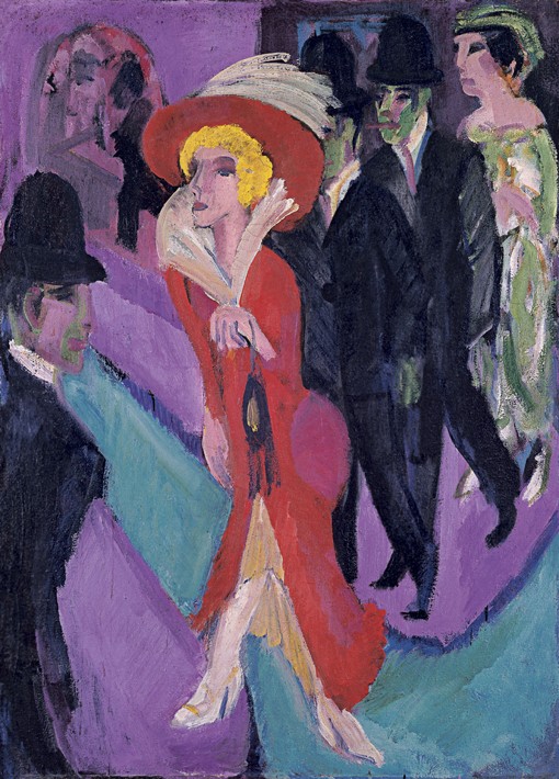 Street With Red Streetwalker de Ernst Ludwig Kirchner