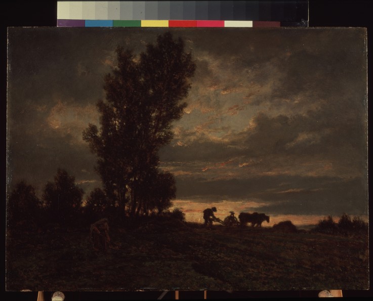 Landscape with a Plowman de Etienne-Pierre Théodore Rousseau