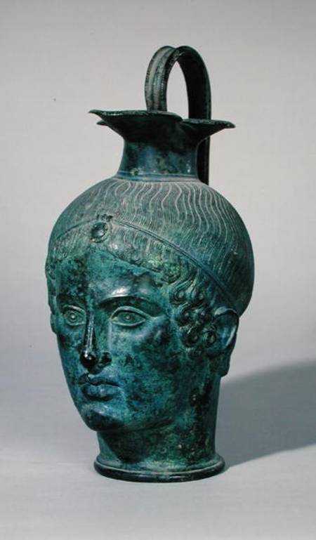 Oinochoe in the form of the head of a young man, known as the 'Tete de Gabies' de Etruscan