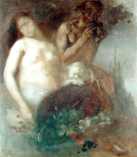 Nymph and Satyr de Eugène Carrière