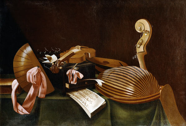 Still Life with Musical Instruments de Evaristo Baschenis