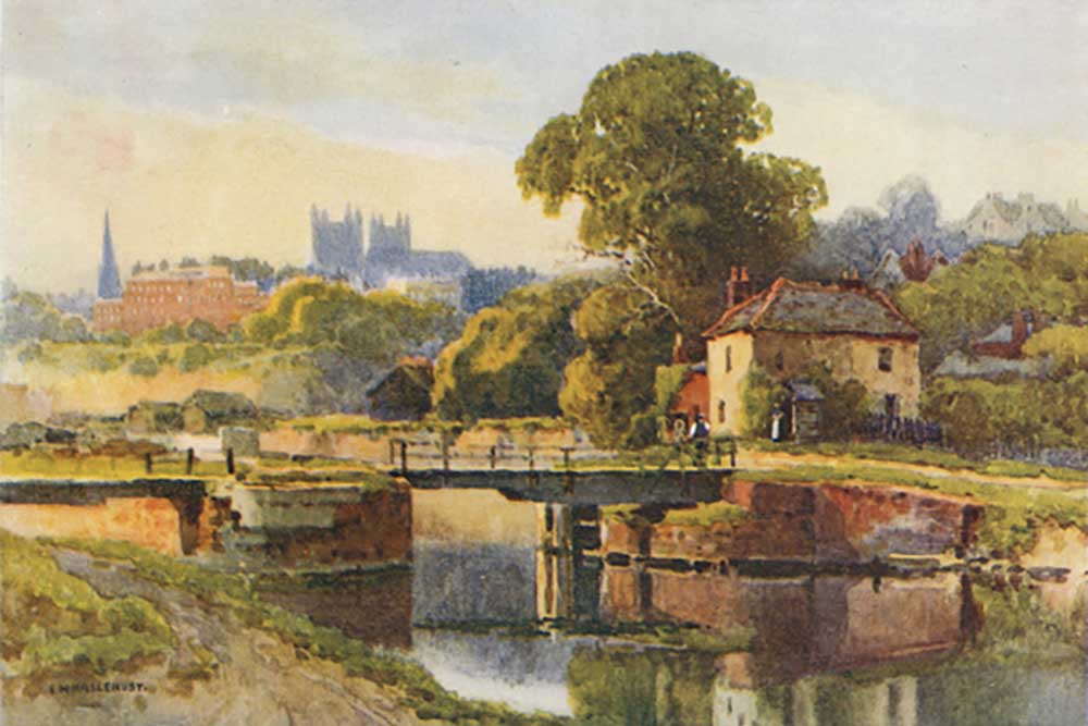 Exeter from the Canal de E.W. Haslehust