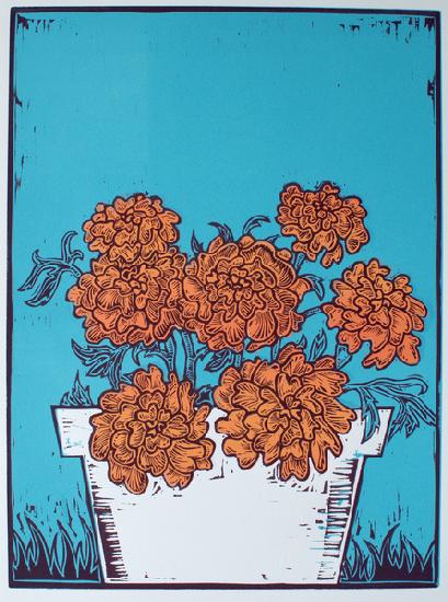 Pot of Marigolds