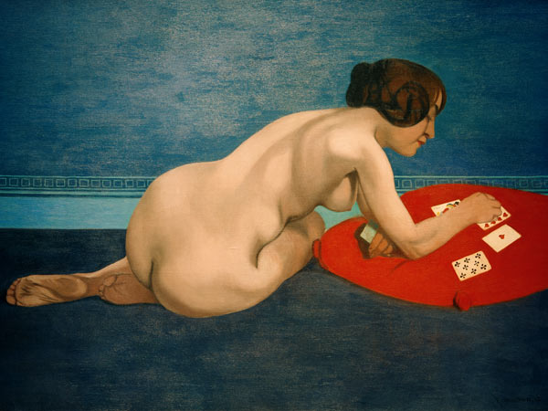 F.Vallotton, Akt mit Patience-Karten de Felix Vallotton