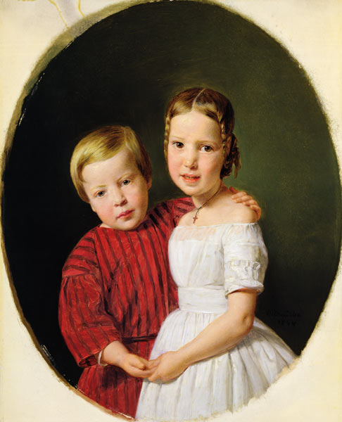 Portrait of Two Children de Ferdinand Georg Waldmüller