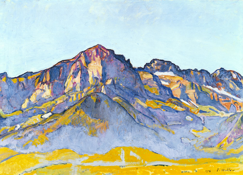 Dientes blancos en Champery a la luz del sol madrugador de Ferdinand Hodler