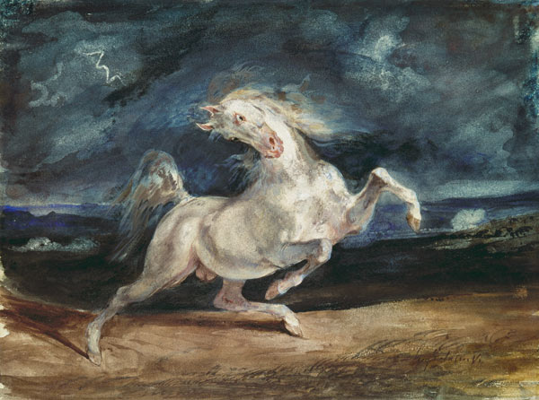 Horse Frightened by Lightning de Ferdinand Victor Eugène Delacroix