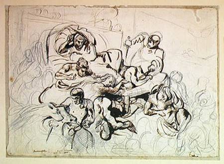 Study for the Death of Sardanapalus de Ferdinand Victor Eugène Delacroix