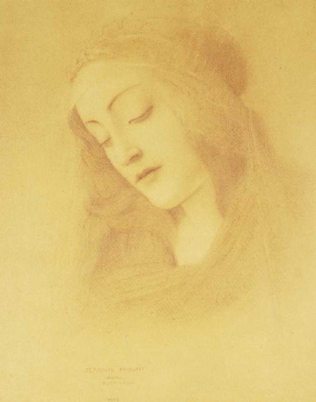 Die Heilige Jungfrau nach Botticelli (La Vierge d'Après Botticelli) de Fernand Khnopff