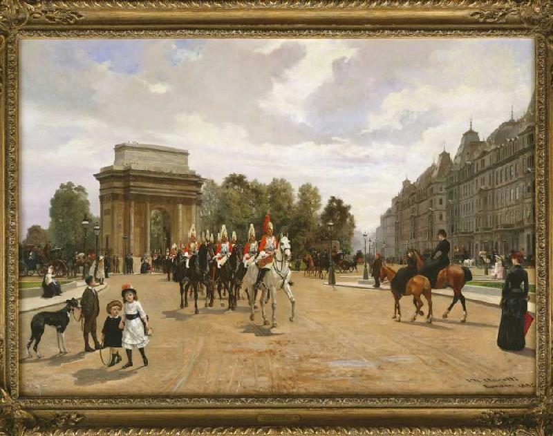 Die Life Guards passieren Hyde Park Corner, London de Filippo Baratti