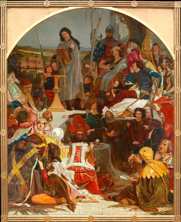 Chaucer at the court of Edward III (Chaucer liest im Palast von Sheen Eduard III. und seinem Hofstaa de Ford Madox Brown