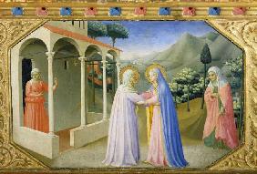 The meeting of Maria and Anna. Predella of the alt