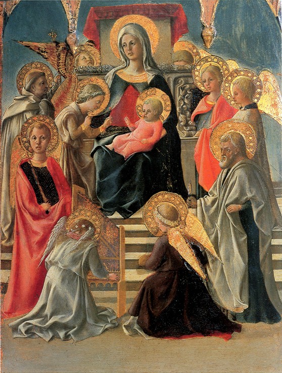 Madonna and Child Enthroned with Angels and Saints de Fra Filippo Lippi
