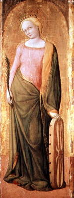 St. Catherine of Alexandria (tempera on panel) de Francesco de' Franceschi