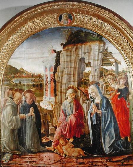 Adoration of the Child by St. Ambrose and St. Bernard de Francesco  di Giorgio Martini