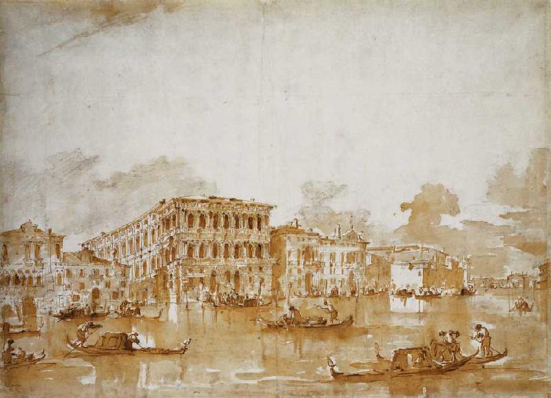 Der Canal Grande mit der Ca' Pesaro. de Francesco Guardi