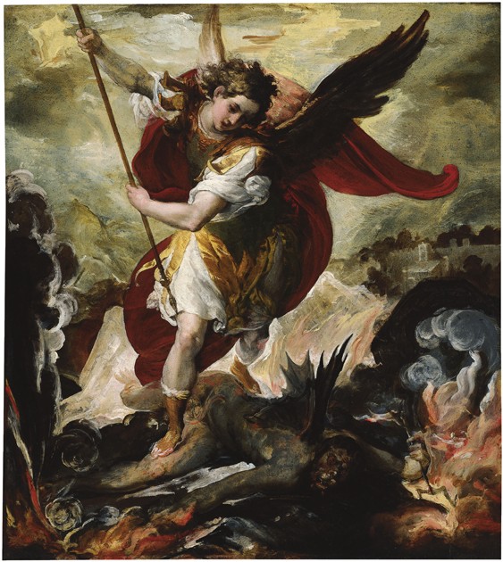 Saint Michael Vanquishing Satan de Francesco Maffei