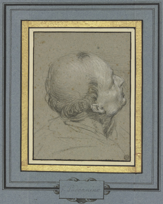 Mönchskopf im verlorenen Profil nach rechts, in die Höhe blickend de Francesco Padovanino