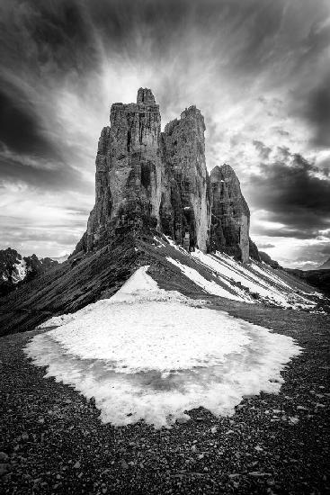 Tre Cime tear of snow