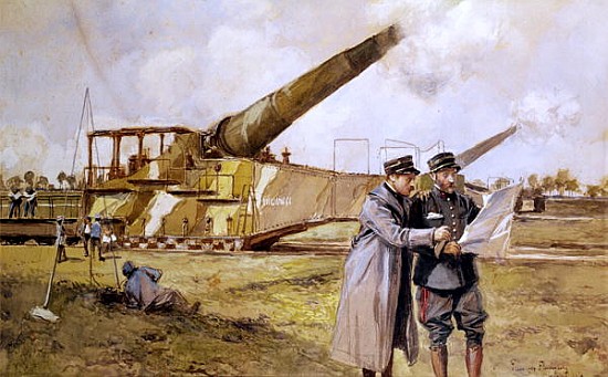 Heavy Artillery on the Railway, October 1916 de François Flameng