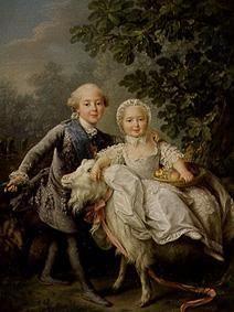Child portrait Charles Philippe of France with nur