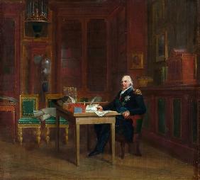 Louis XVIII (1755-1824) in his Study at the Tuileries