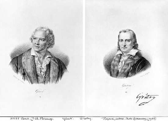 Christoph Willibald von Gluck (1714-87) and Andre Ernest Modeste Gretry (1741-1813) de Francois Seraphin Delpech