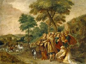Noah y su familia en camino al arca
